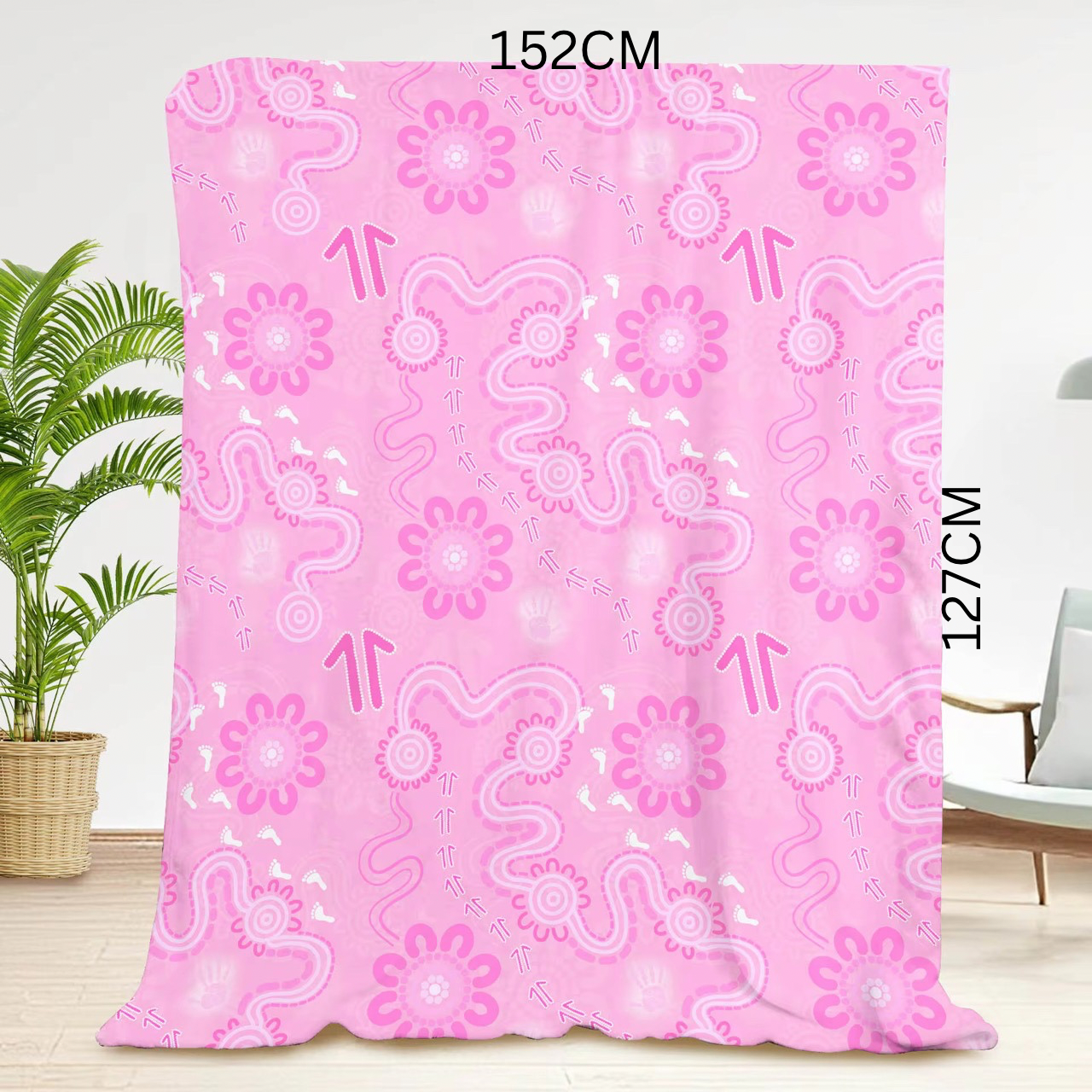Minky Blanket - Sacred Paths Pink