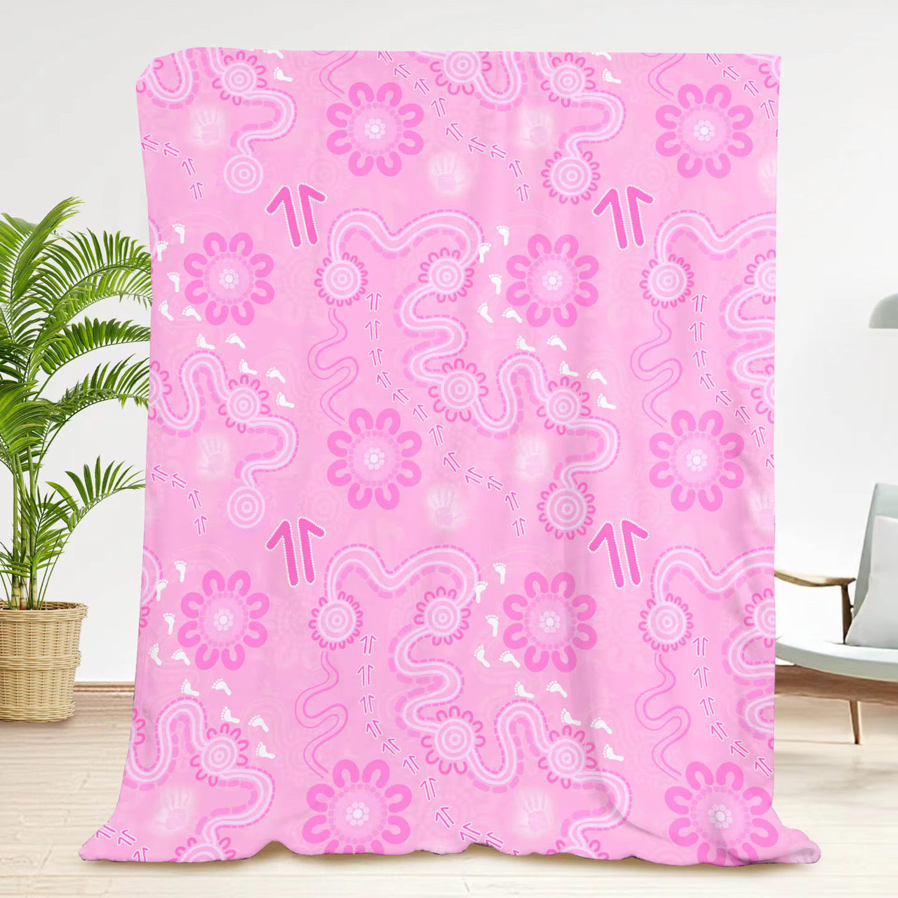 Minky Blanket - Sacred Paths Pink