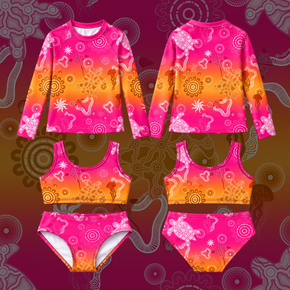 Sunset Blush - Classic 3 Piece Rashie Set