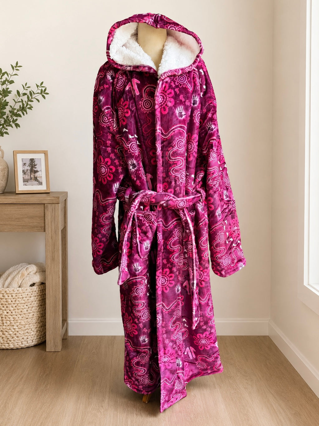 Oversized Hooded Robe - Desert Rose