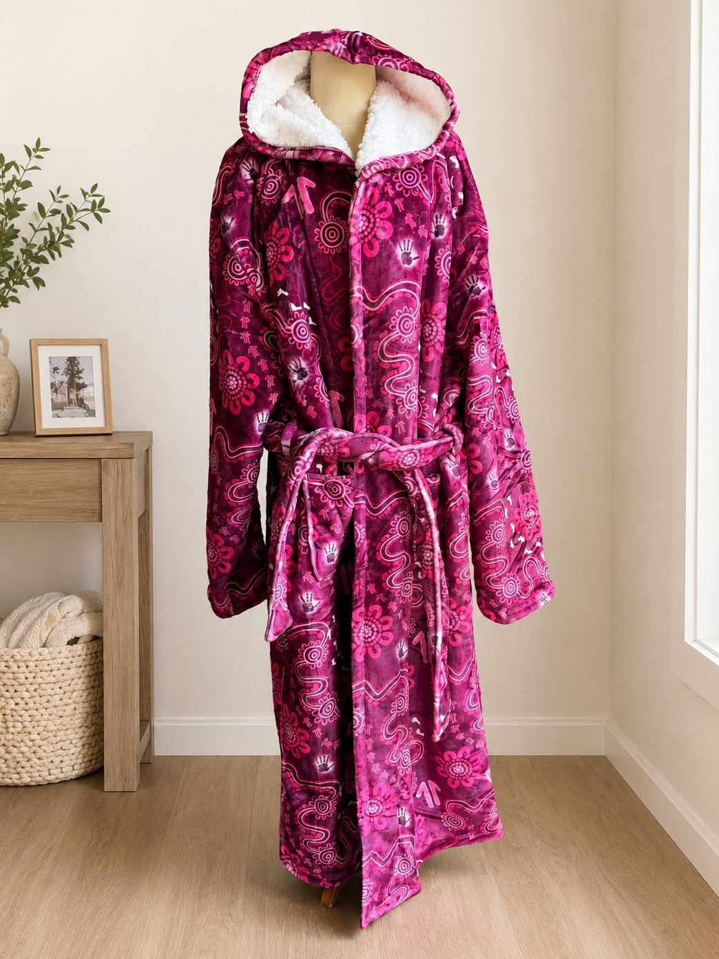 Oversized Hooded Robe - Desert Rose