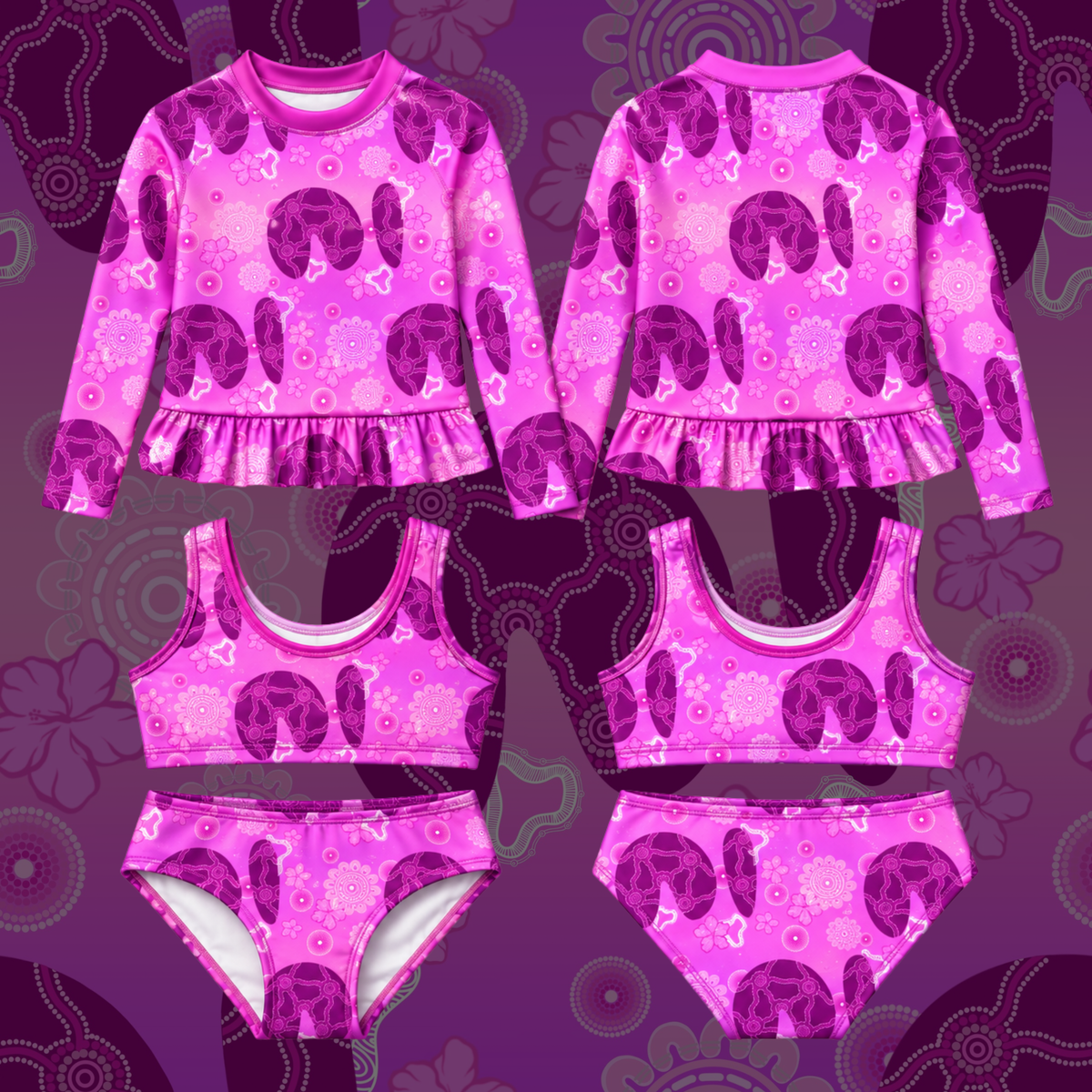 Sunset Bloom - Frill 3 Piece Rashie Set