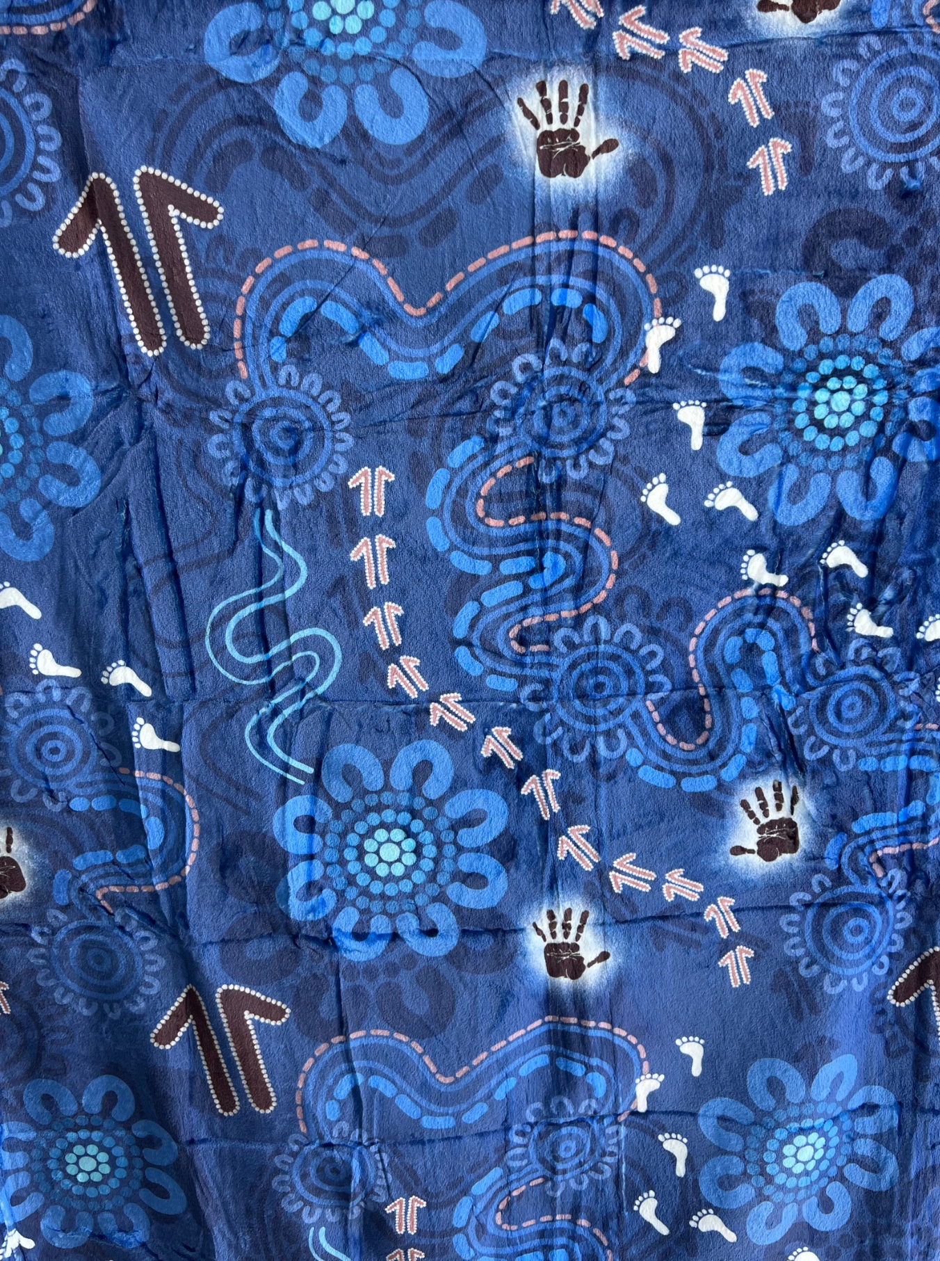 Cot blanket - Sacred Path blue
