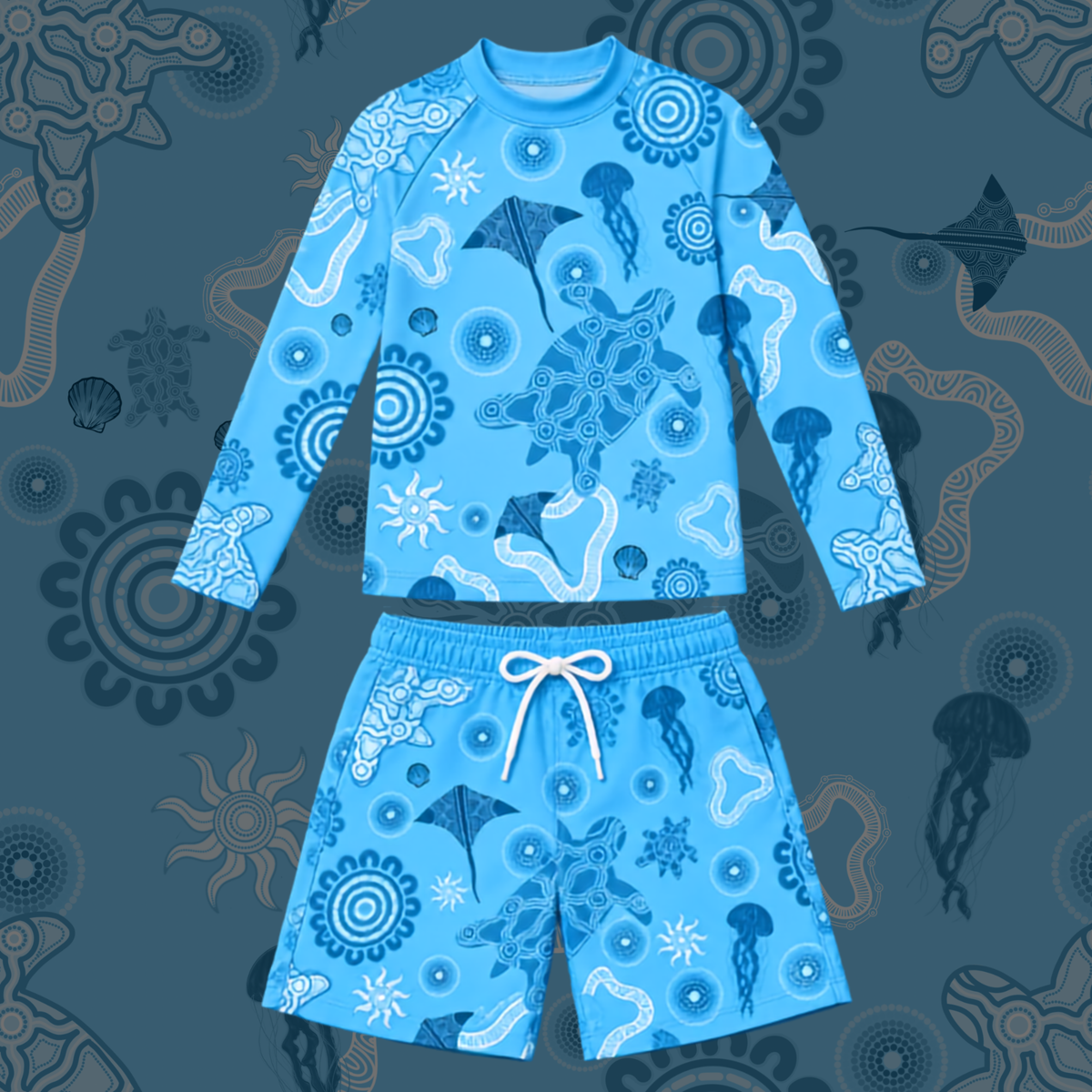 Ocean Blue - 2 Piece Rashie Set